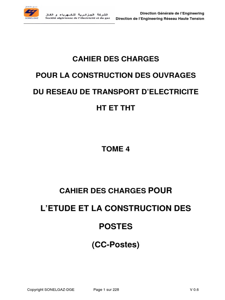 Distance Minimum Entre Un Transformateur Et Une Habitation CC Etude Construction Postes HT | PDF | Électricité | Électromagnétisme