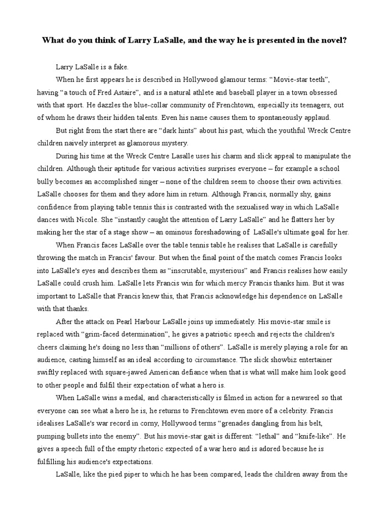 Larry LaSalle: The Illusion of Heroism | PDF | Crime Thriller