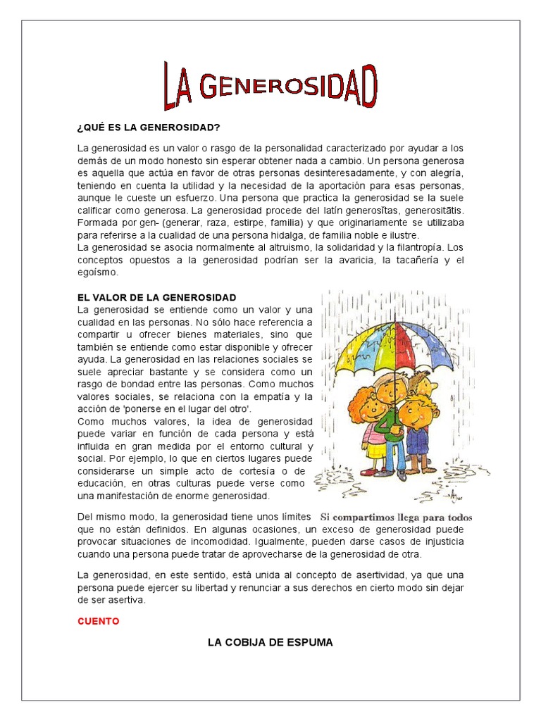 Qué Es La Generosidad Familia