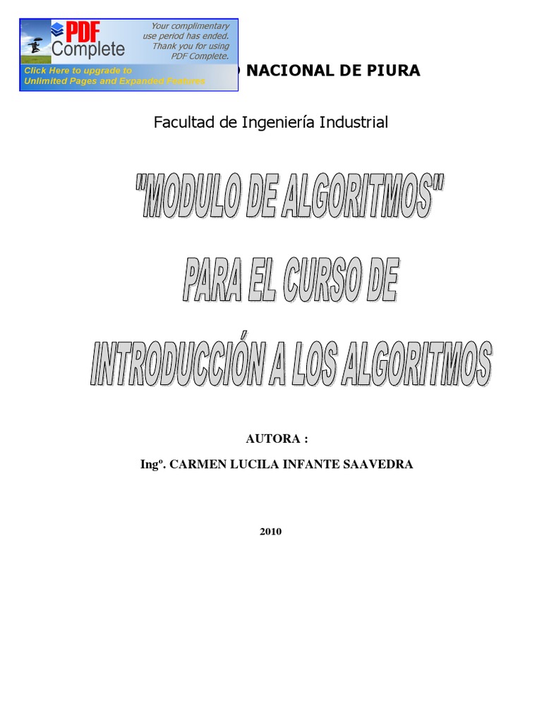 Fundamentos de Programación y Algoritmos | PDF | Algoritmos | Programa ...