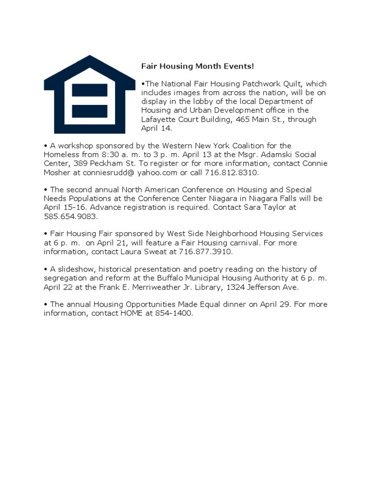 Fair Housing Month Events 2023 | PDF