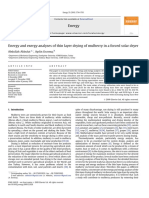 Energy and Exergy Analyses of Thin Layer Drying of Mulberry in a Forced Solar Dryer