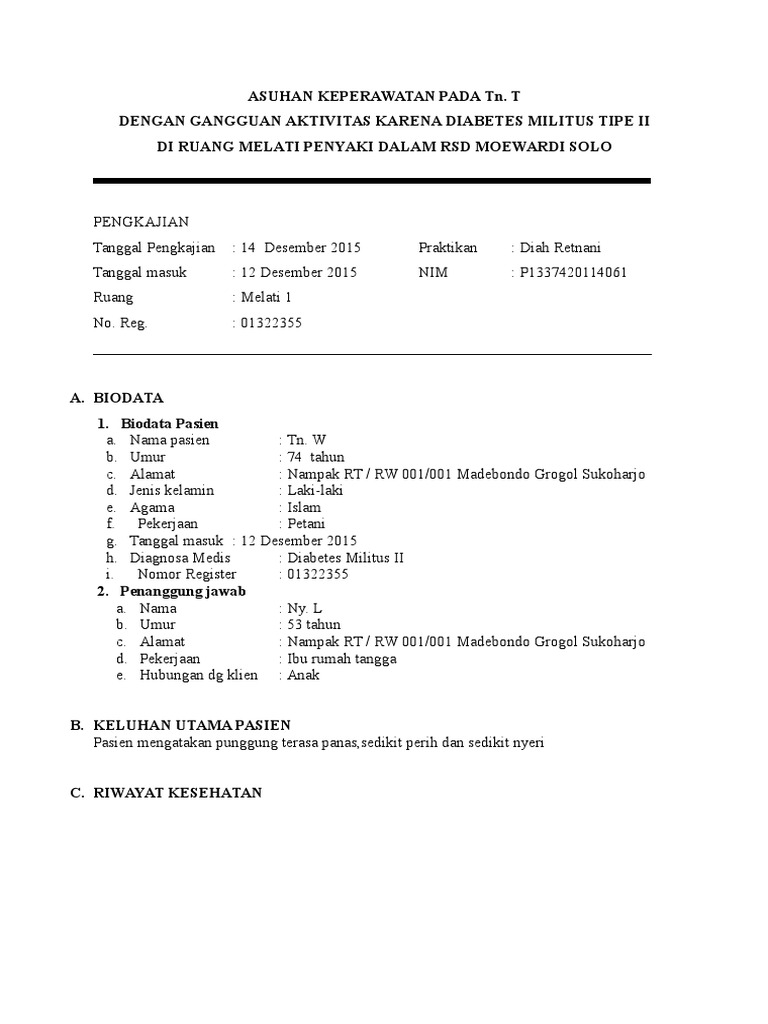 Asuhan Keperawatan Pada Dm