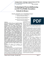 Analysis of Technological FactorsInfluencing Adoption of ICT in Public Secondary Schools in Kenya