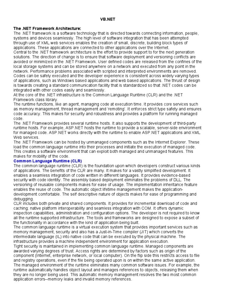 Common Language Runtime (CLR) | PDF | Inheritance (Object Oriented ...