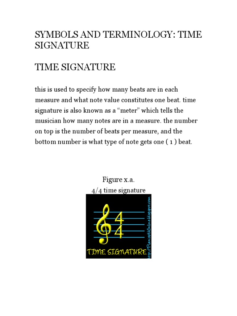 10 Symbols and Terminology (Time Signature) | PDF