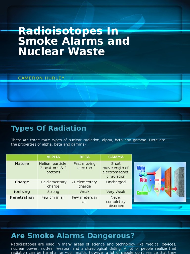 Radioisotopes in Smoke Alarms PDF Radioactive Waste Radioactive Decay