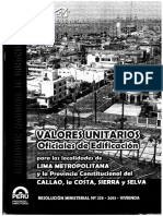 Valores Unitarios Oficiales de Edificacion2014