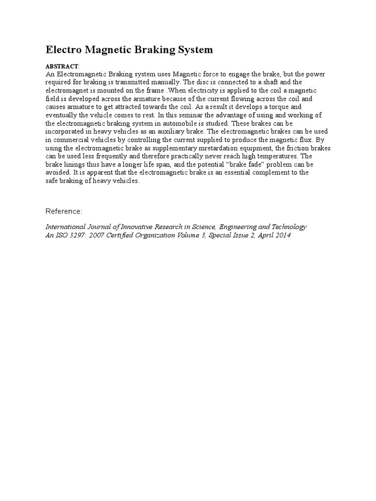 Electro Braking System PDF