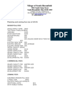 Planning and Zoning Updated Fees List 20140513