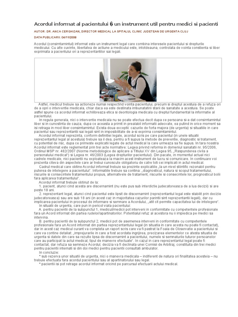 Acordul Informat Al Pacientului | PDF