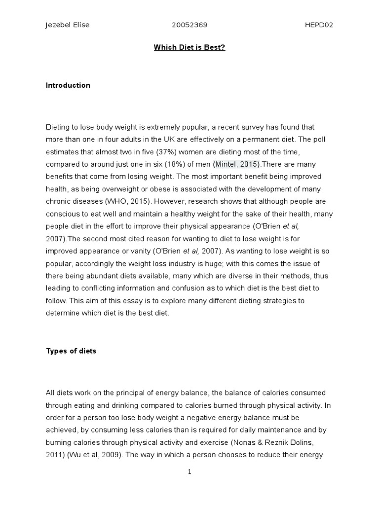 diet essay