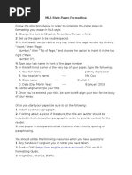 Mla Style Paper Formatting