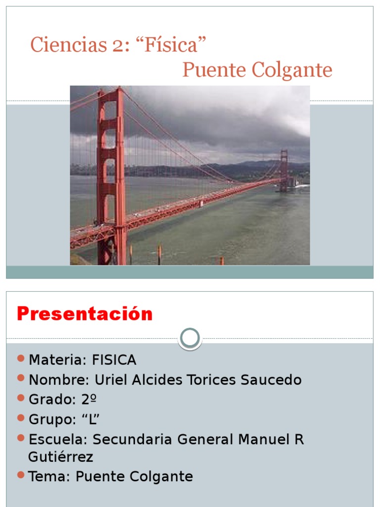 Hacia fuera café habilitar Ciencias 2 Puente Colgante | PDF | Puente | Ingeniería estructural