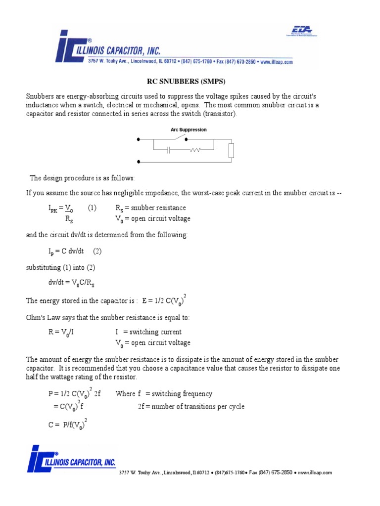 RC Snubber Design Calculations PDF