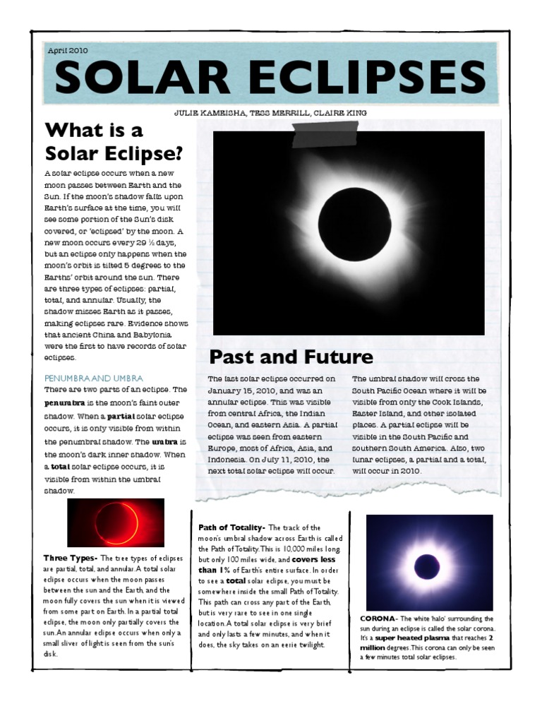 Overview of Solar Eclipses 2010 | PDF | Solar Eclipse | Eclipse
