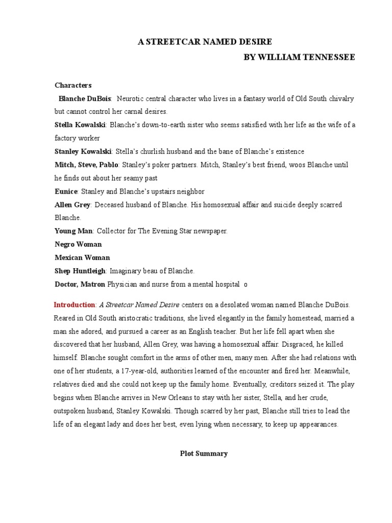A Streetcar Named Desire PDF