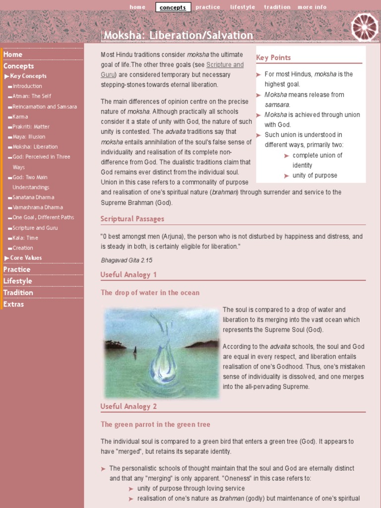 Hinduism Moksha Liberation Salvation Pdf Moksha Brahman