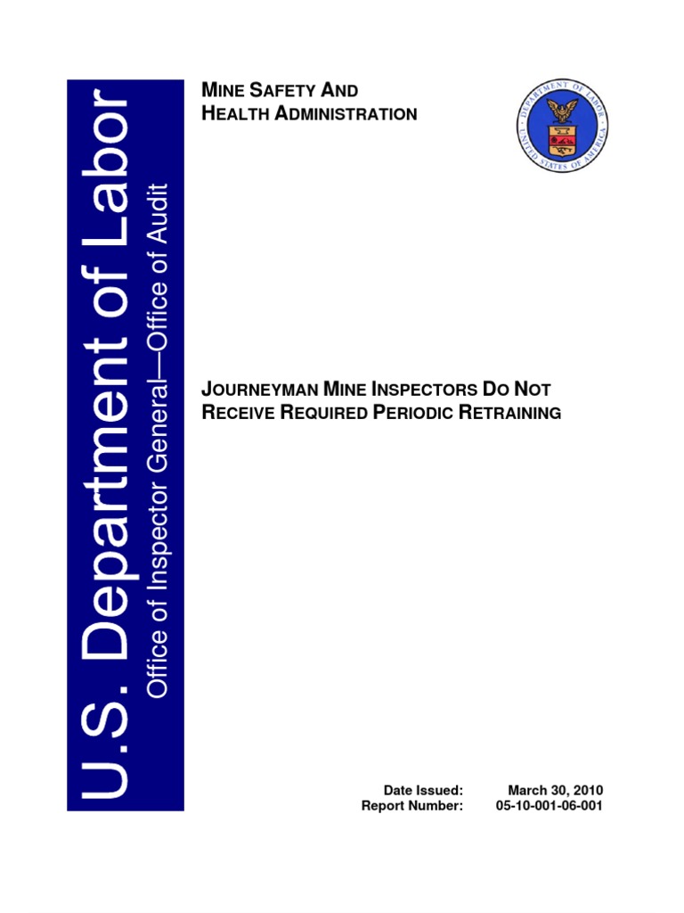 MSHA Inspector Retraining Audit Findings | PDF | Occupational Safety ...