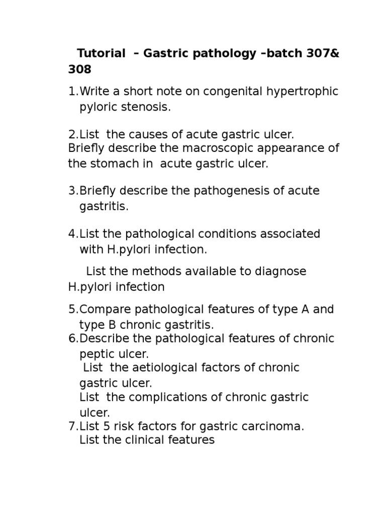 Gastric Pathology Tutorial Overview | PDF