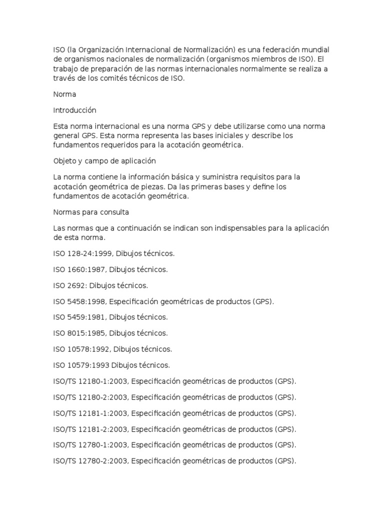 Norma ISO para Acotación Geométrica | PDF | Organización internacional ...