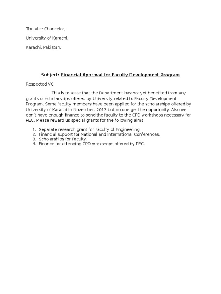 Financial Support Request for Faculty | PDF | Finance & Money Management