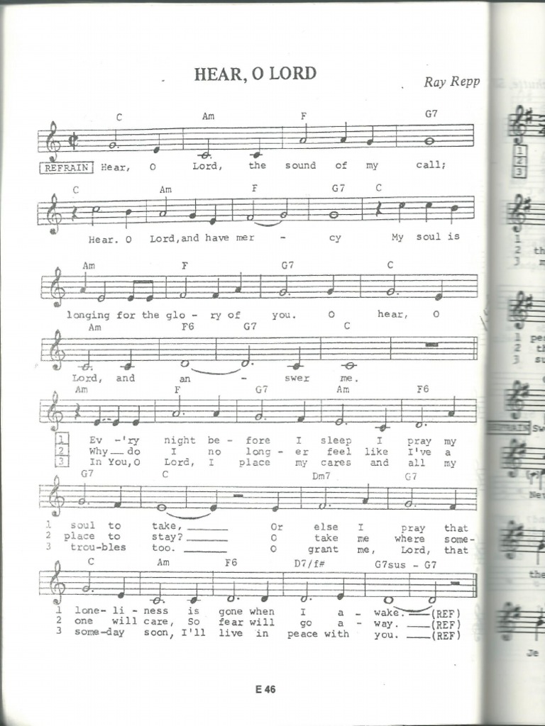 Hear O Lord The Sound Of My Call Ray Repp Music