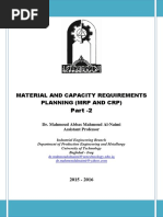 Material and Capacity Requirements Planning (MRP and CRP) Part - 2