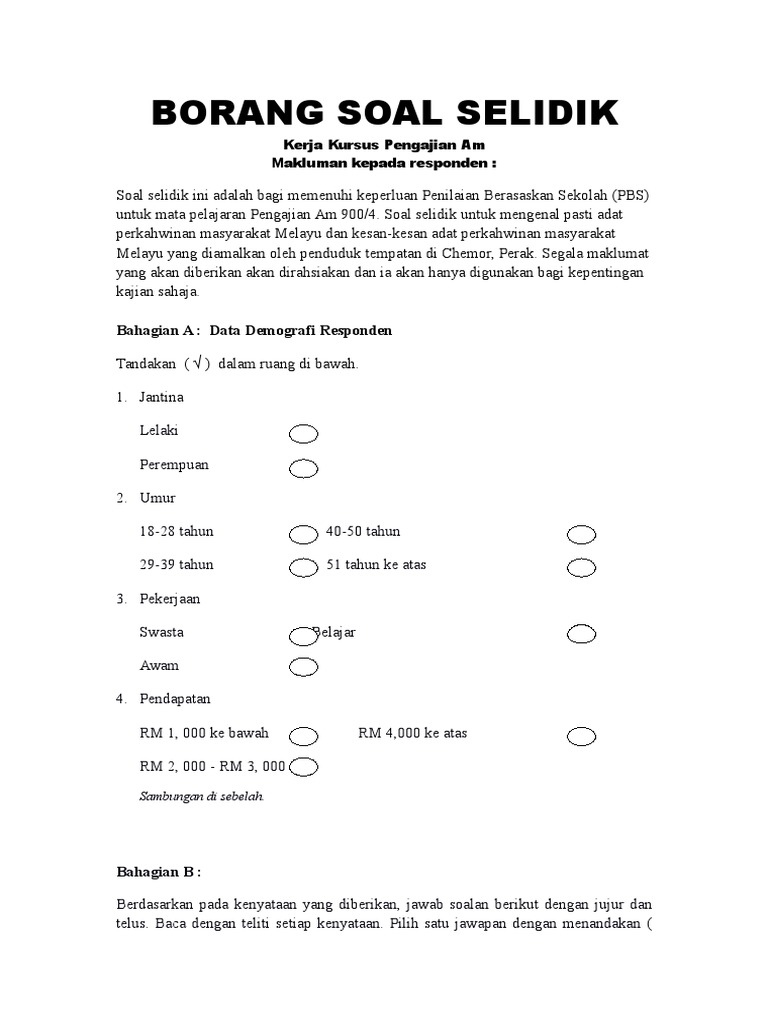 Contoh Soalan Soal Selidik Demografi - Resepi Book c Contoh Soalan Soal Selidik Demografi - Resepi Book c