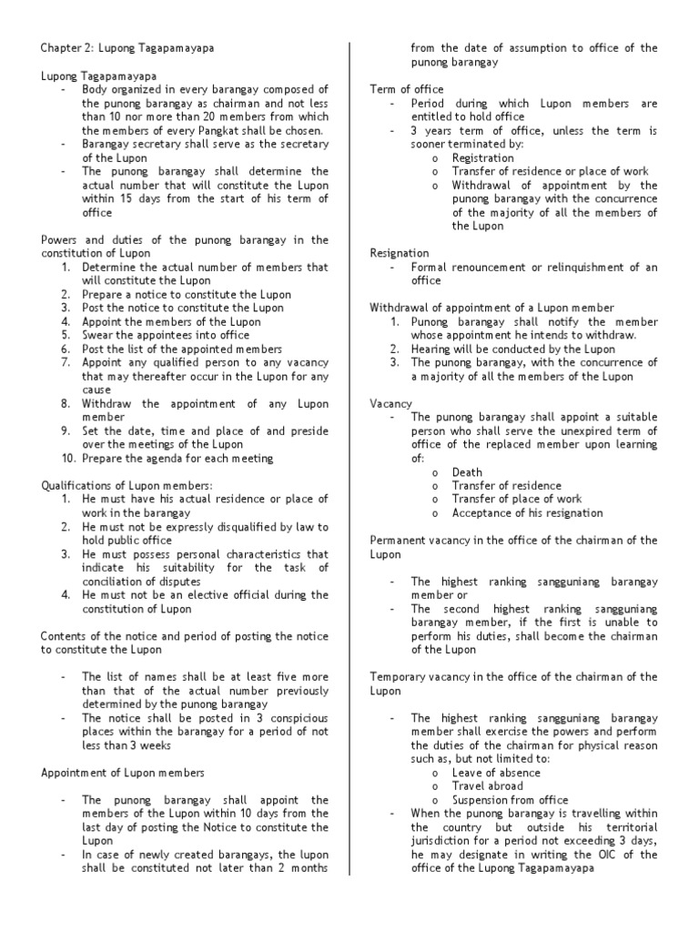 Barangay Lupon Guidelines | PDF | Crime & Violence | Crime Thriller