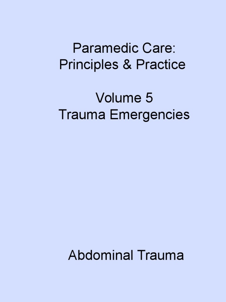Abdominal Trauma Care Guide | PDF | Abdomen | Human Digestive System