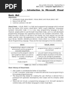 ACTIVITY 1 - Introduction To Microsoft Visual: INTC 217L - Computer Application 2