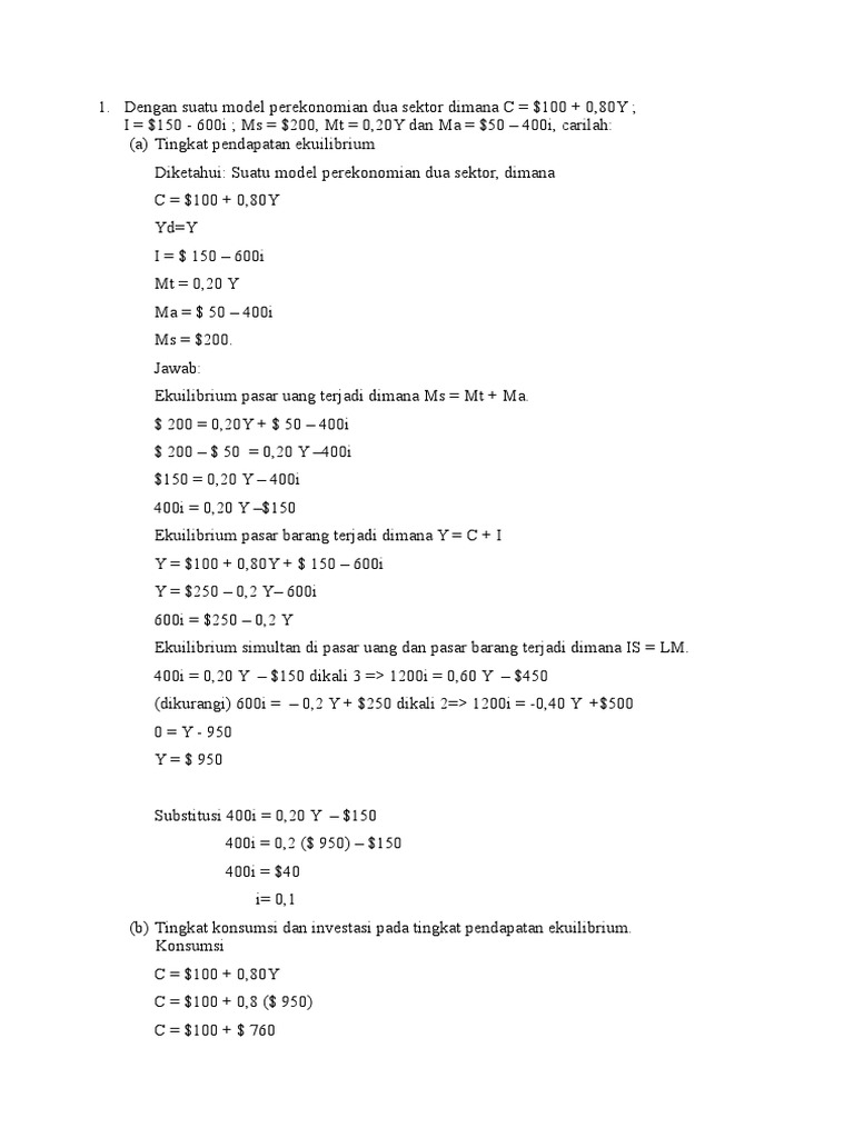 Latihan Soal Ekonomi Makro