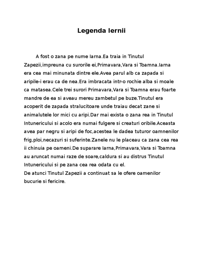 Legenda Iernii | PDF