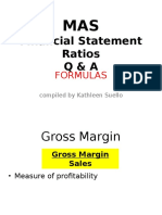 Financial Statement Analysis Ratios and Formulas (Flashcards)