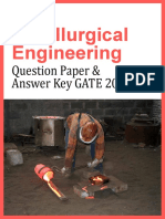 GATE 2013 Question Paper - Metallurgical Engineering & Answer Key