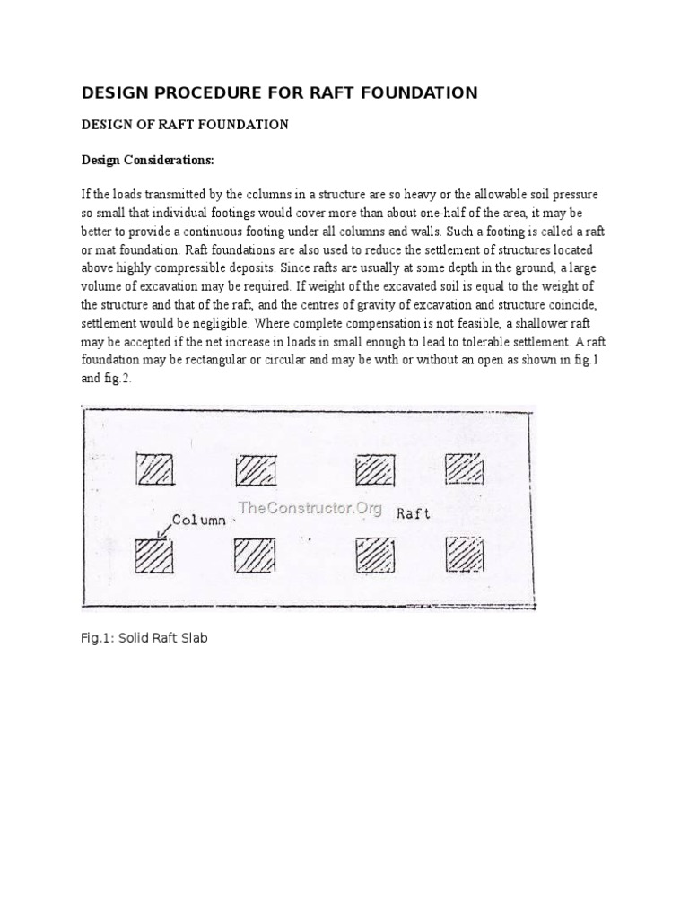 Raft Foundation Design Procedures | PDF | Column | Foundation (Engineering)
