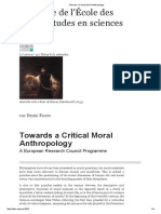 Towards A Critical Moral Anthropology