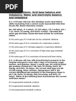 Fluid and Electrolyte Balance MCQs | PDF | Angiotensin | Kidney