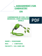 Digital Assignment For Chemistry ON: Comparison of Fuel Cells and Biodiesel Over Environmental Impact