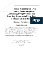 Recommended Warning For Over-the-Counter Acetaminophen - Containing Drug Products and Labeling Statements Regarding Serious Skin Reactions