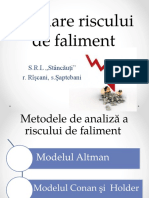 Evaluare riscului de faliment S.R.L „Stâncăuţi”