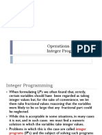 Operations Research: Integer Programming Optimization