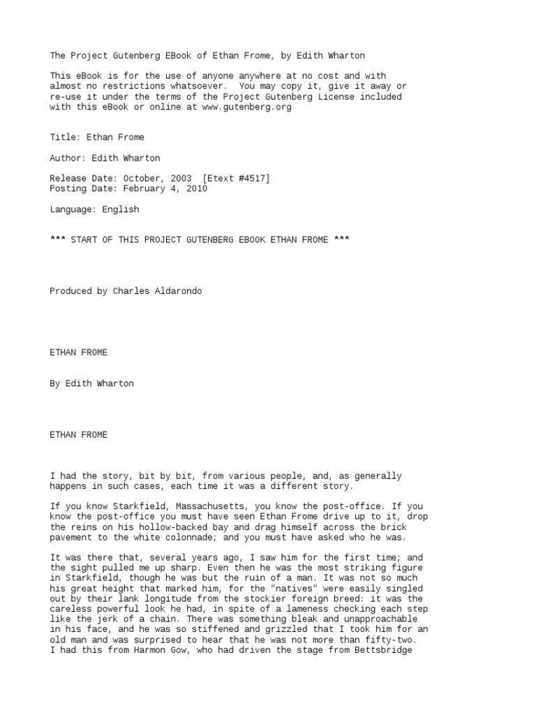 Ethan Frome | PDF | Ethan Frome | Nature