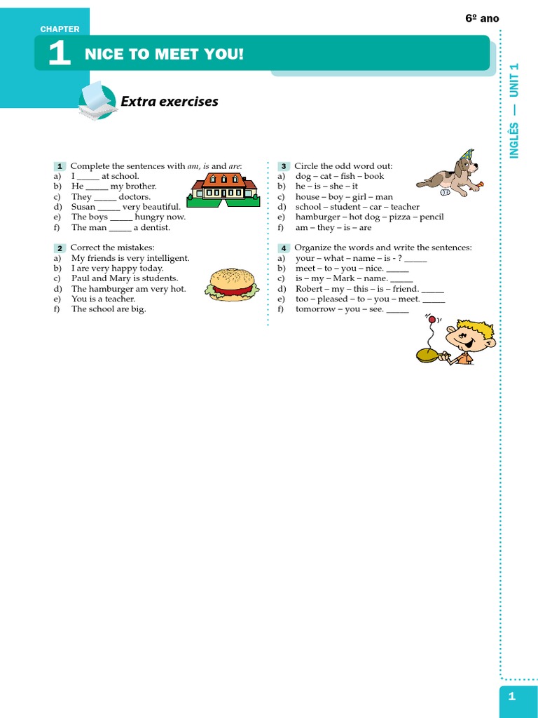 English Exercises for 6th Grade Unit 1 | PDF | Language Arts ...