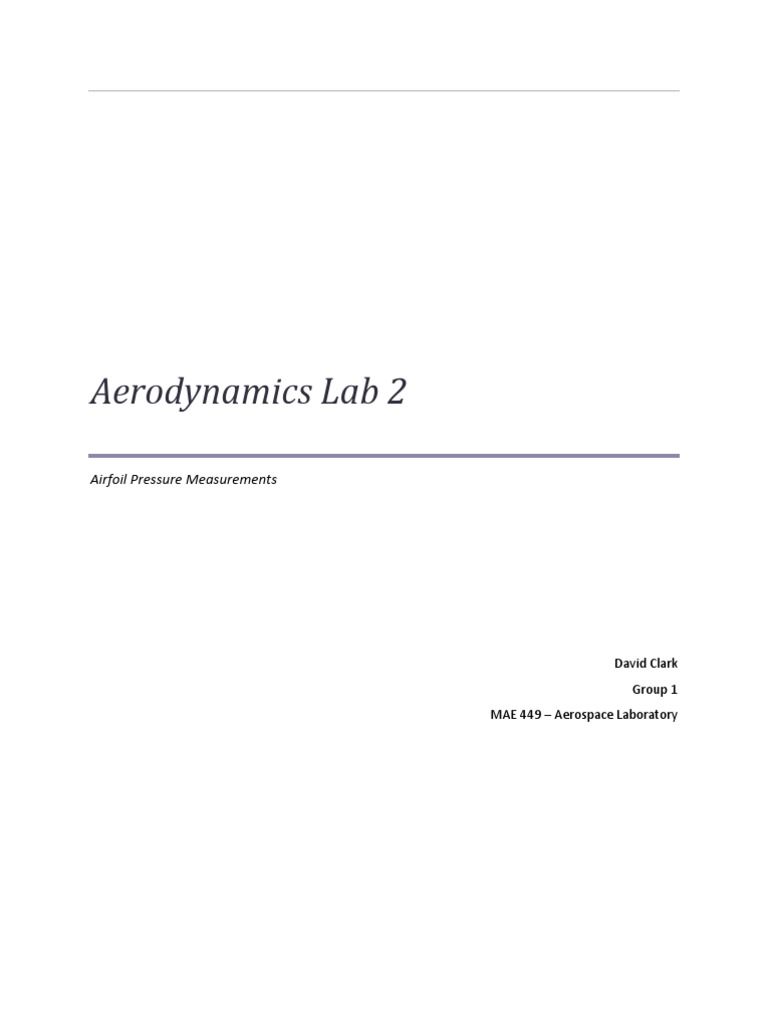 Airfoil Pressure Measurement Analysis | PDF | Lift (Force) | Fluid Dynamics
