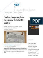 Election Lawyer Explains Decision On Duterte COC Validity - Thinking Pinoy