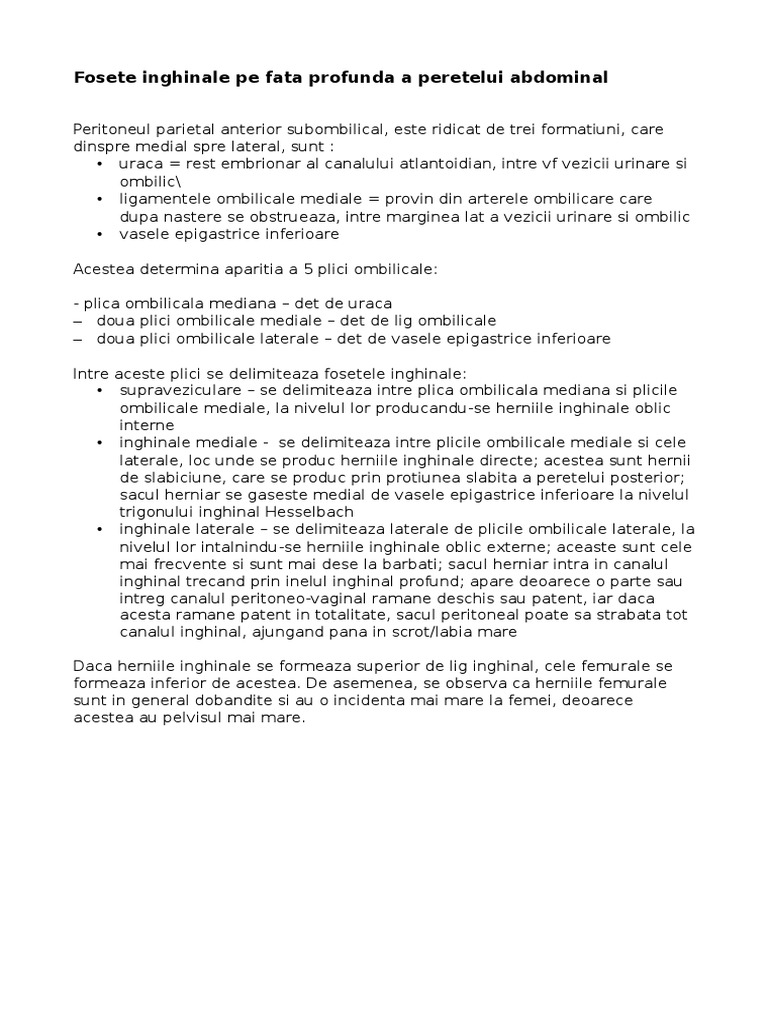 Fosete Inghinale | PDF