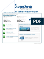 Your Autocheck Vehicle History Report: 2004 Subaru Impreza Ts