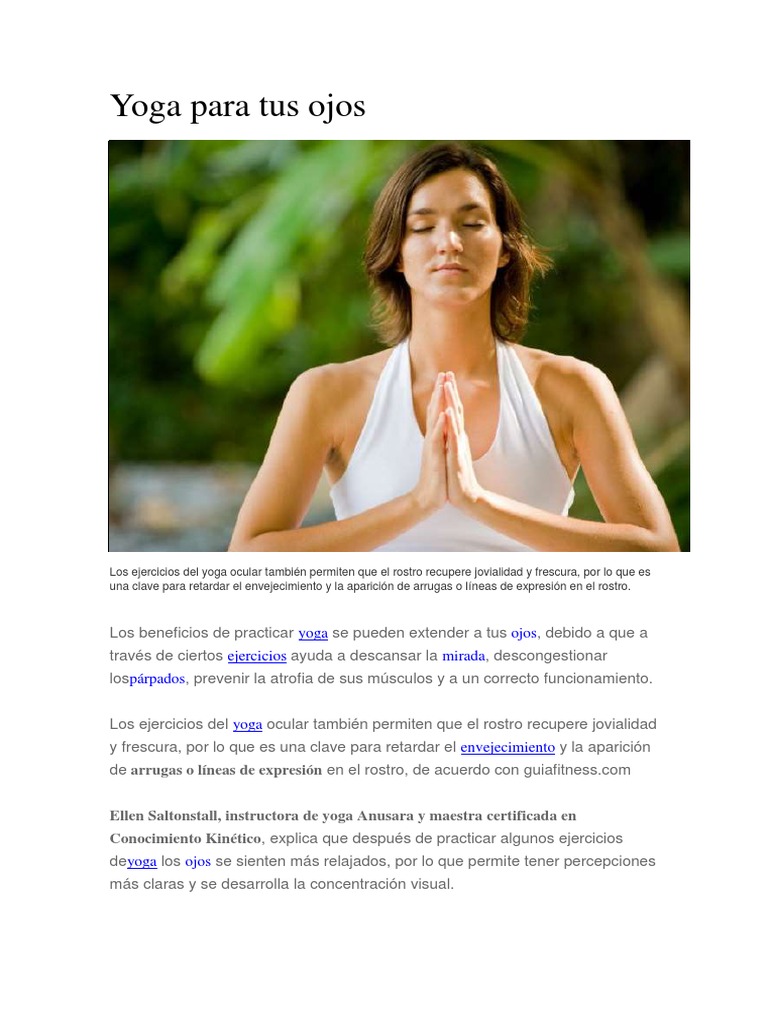 Yoga para Tus Ojos | PDF | Percepción visual | Ojo